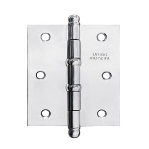 Dobradiça Aço União Mundial 3″ x 3″ Linha Leve Cromada